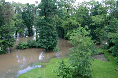 Blick auf Schlo Pillnitz aus unserem Garten